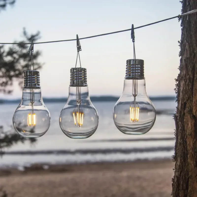 Dekoracja solarna ogrodowa LED wisząca Żarówka FILLE — zdjęcie 4