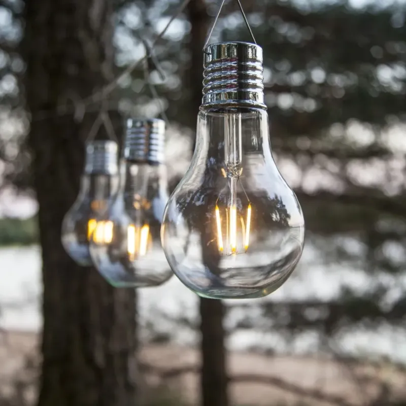 Dekoracja solarna ogrodowa LED wisząca Żarówka FILLE — zdjęcie 5