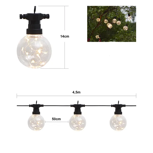 Girlanda ogrodowa 10 dużych lampek LED Dew Drop BIG CIRCUS — zdjęcie 4