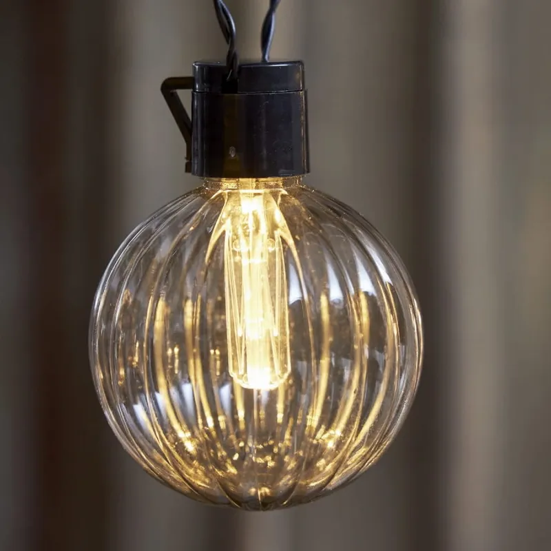 Girlanda ogrodowa 10 lampek ryflowanych LED ARCHY — zdjęcie 3