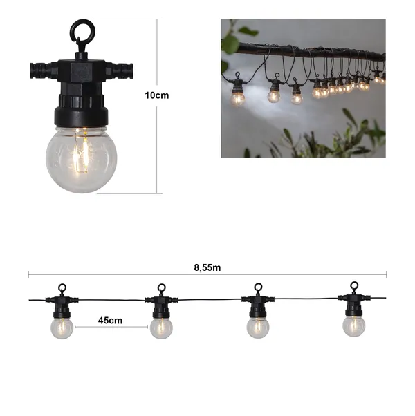 Girlanda ogrodowa 20 lampek LED Filament CIRCUS SMALL — zdjęcie 6
