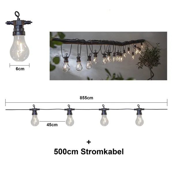 Girlanda ogrodowa 20 lampek LED Filament CIRCUS — zdjęcie 4