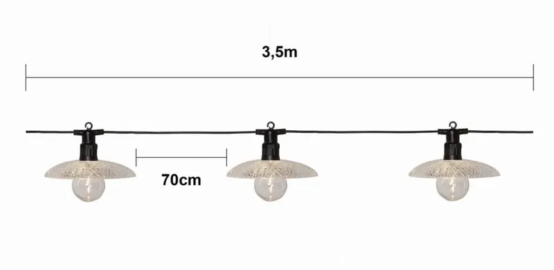 Girlanda ogrodowa 6 lampek LED z abażurami GLASSY LIGHT — zdjęcie 4
