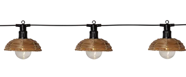 Girlanda ogrodowa 6 lampek LED z rattanowymi abażurami CESTA LIGHT — zdjęcie 2