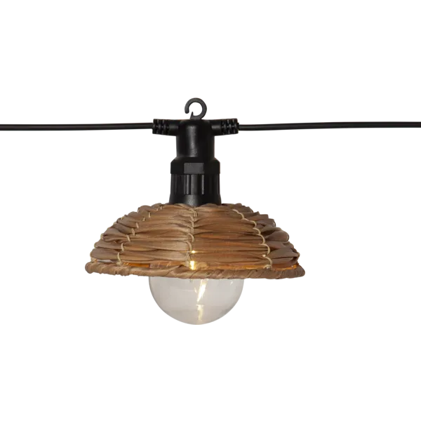 Girlanda ogrodowa 6 lampek LED z rattanowymi abażurami CESTA LIGHT — zdjęcie 8