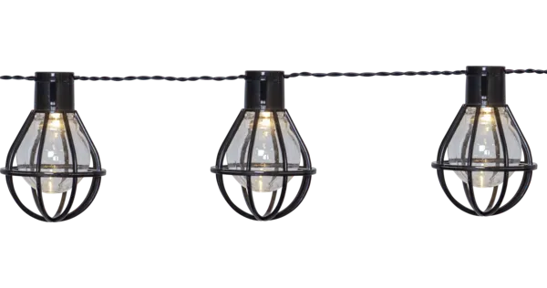 Girlanda ogrodowa 8 lampek LED z abażurami CAGE — zdjęcie 2
