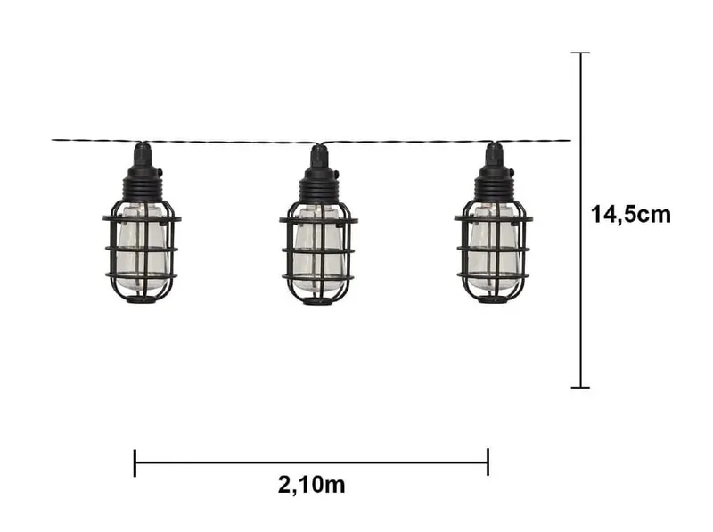 Girlanda solarna ogrodowa CAGE 8 lampek LED z abażurami IP44 — zdjęcie 4