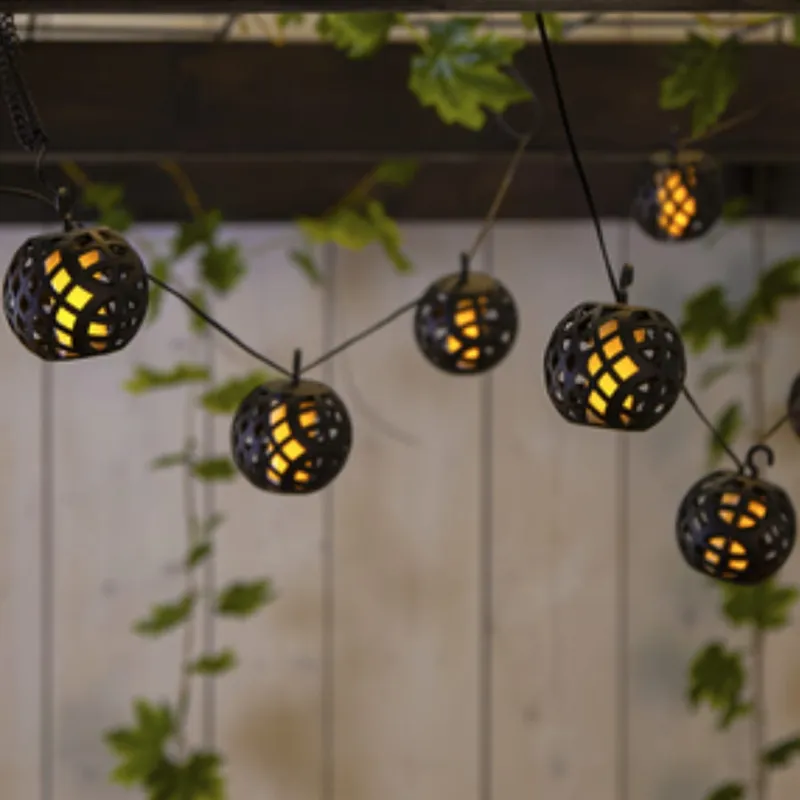 Girlanda solarna ogrodowa FLAME 8 lampek LED IP44 — zdjęcie 4