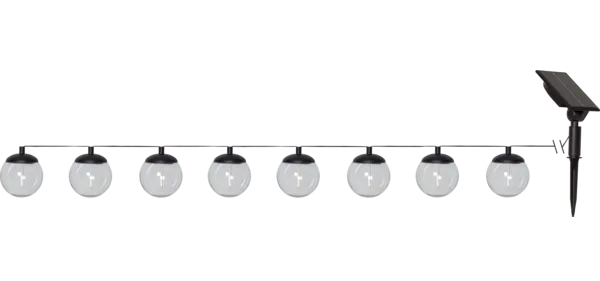 Girlanda solarna ogrodowa GLOBE 8 lampek LED IP44 — zdjęcie 2