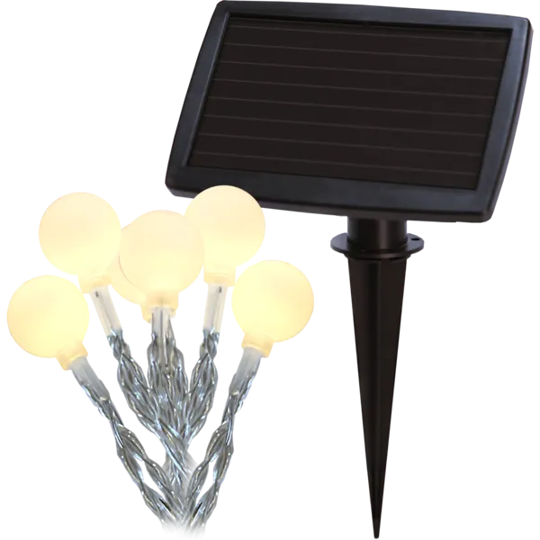 Girlanda solarna ogrodowa GLOBINI 20 lampek kulek LED IP44 — zdjęcie 3