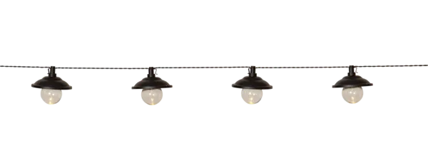 Girlanda solarna ogrodowa SHADE 10 lampek LED z daszkami IP44 — zdjęcie 2