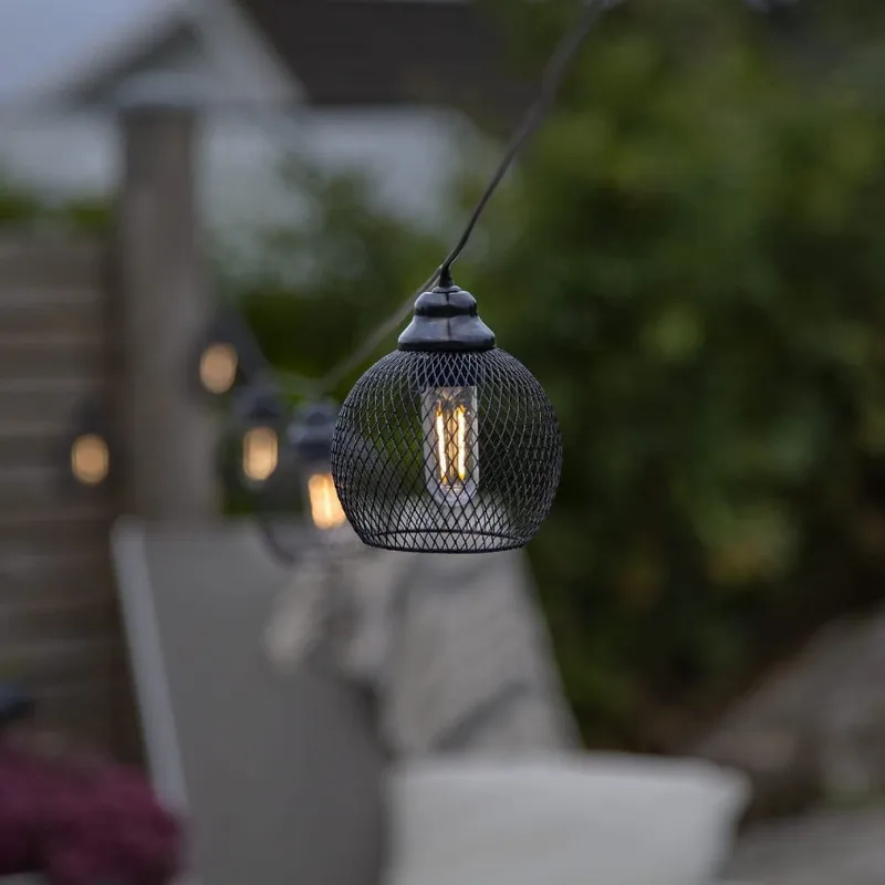 Girlanda solarna ogrodowa SUNLIGHT 8 lampek LED z abażurami IP44 — zdjęcie 3