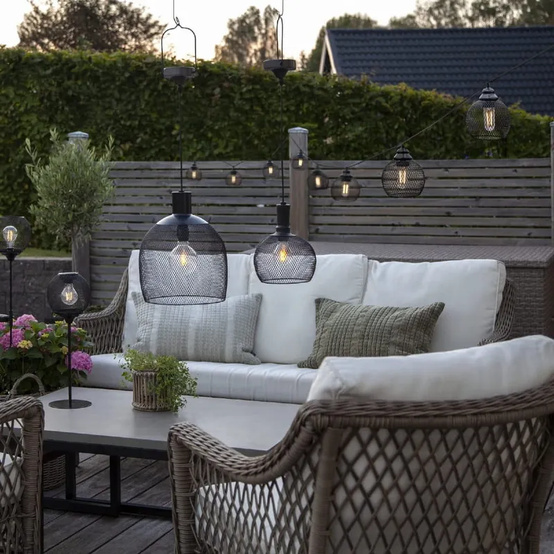 Girlanda solarna ogrodowa SUNLIGHT 8 lampek LED z abażurami IP44 — zdjęcie 4