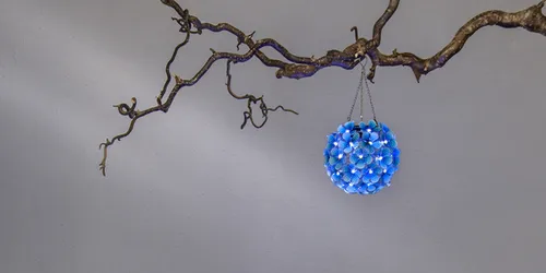 Hortensja solarna dekoracja ogrodowa LED wisząca — zdjęcie 8