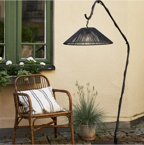 Klosz rattanowy czarny 58 cm do girland świetlnych i lamp VIDE IP44 — zdjęcie 3
