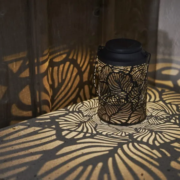 Lampion ogrodowy LED solarny LEAFY świetlny wzór liści — zdjęcie 4
