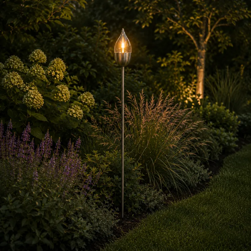 Lampion solarny ogrodowy LED wbijany OLYMPOS — zdjęcie 3