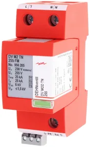 Ogranicznik przepięć T1+T2+T3 2P 25/50kA, 1,5kV, TN, M2, 255V, FM, 956205, DEHN ventil