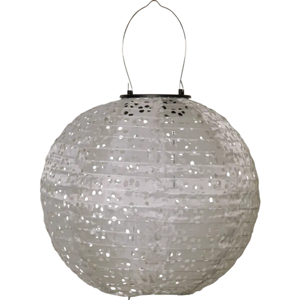 Lampion solarny ogrodowy LED wiszący FESTA beżowy — zdjęcie 2