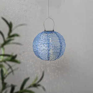 Lampion solarny ogrodowy LED wiszący FESTA niebieski