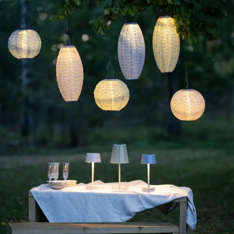 Lampion solarny ogrodowy LED wiszący FESTA zielony — zdjęcie 4