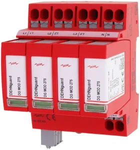 Ogranicznik przepięć T2+T3 4P, 20kA, Push in, TNS, 275V, FM, DG, SMP, 942407, DEHN guard