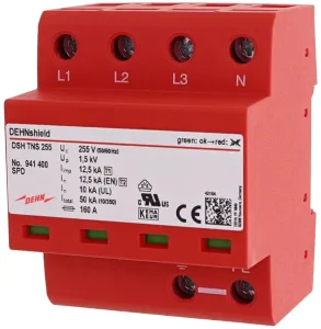 Ogranicznik przepięć T1+T2 4P 12,5/50kA, 1,5kV, TNS, 255V, 941400, DEHN shield