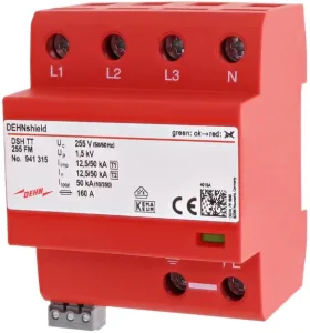 Ogranicznik przepięć T1+T2 4P 12,5/50kA, 1,5kV, TT, 255V, FM, 941315, DEHN shield
