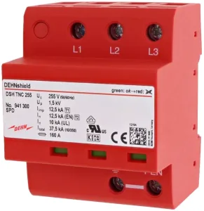 Ogranicznik przepięć T1+T2 3P 12,5/37.5kA, 1,5kV, TNC, 255V, 941300, DEHN shield