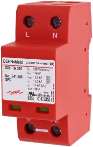 Ogranicznik przepięć T1+T2 2P 12,5/25kA, 1,5kV, TN, 255V, 941200, DEHN shield