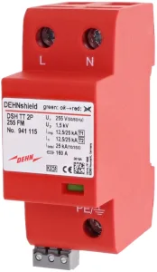 Ogranicznik przepięć T1+T2 2P 12,5/25kA, 1,5kV, TT, 255V, FM, 941115, DEHN shield