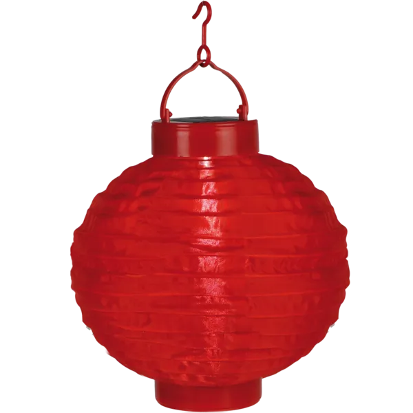Lampion solarny ogrodowy LED wiszący FESTIVAL czerwony — zdjęcie 2