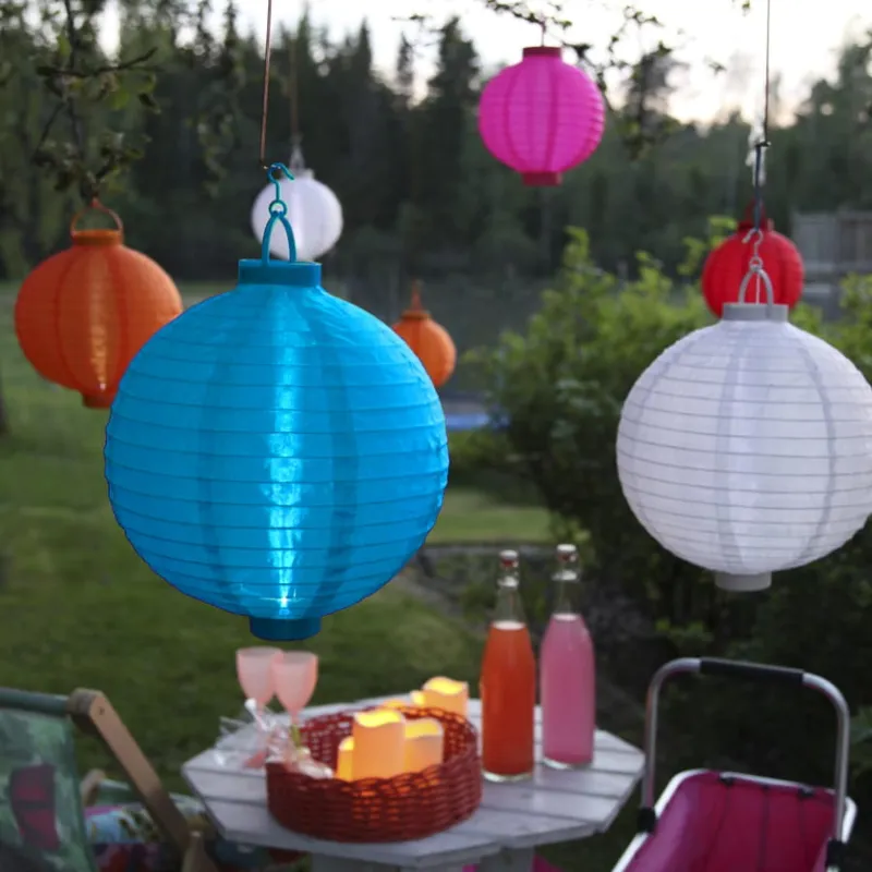 Lampion solarny ogrodowy LED wiszący FESTIVAL niebieski — zdjęcie 3