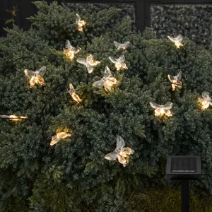 Łańcuch solarny ogrodowy 15 akrylowych motyli LED PAPILLON