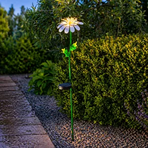 Stokrotka solarna dekoracja ogrodowa LED wbijana