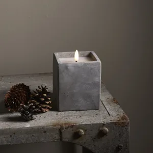 Świeca LED woskowa FLAMME CEM cementowa obudowa 11,5cm na baterie