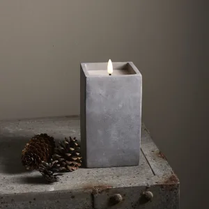 Świeca LED woskowa FLAMME CEM cementowa obudowa 16,5cm na baterie