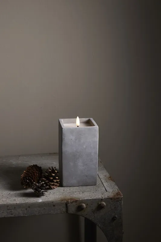 Świeca LED woskowa FLAMME CEM cementowa obudowa 16,5cm na baterie — zdjęcie 7