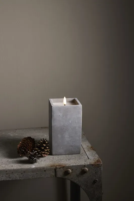 Świeca LED woskowa FLAMME CEM cementowa obudowa 16,5cm na baterie — zdjęcie 8