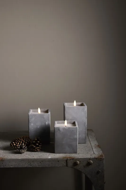 Świeca Led woskowa FLAMME CEM cementowa obudowa 14,5cm na baterie — zdjęcie 4