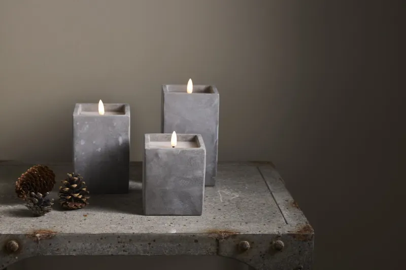 Świeca Led woskowa FLAMME CEM cementowa obudowa 14,5cm na baterie — zdjęcie 6