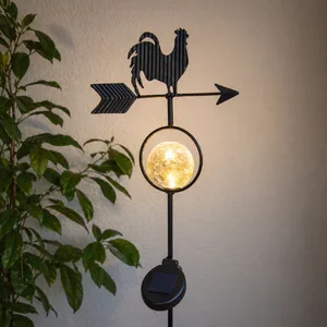 Wiatrowskaz solarna dekoracja ogrodowa LED wbijana Windy