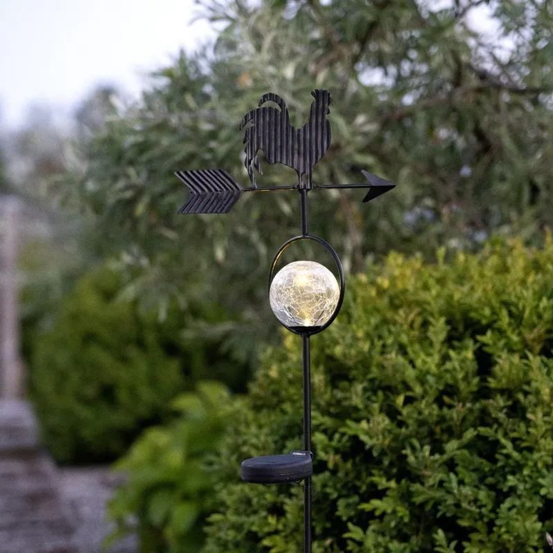 Wiatrowskaz solarna dekoracja ogrodowa LED wbijana Windy — zdjęcie 4
