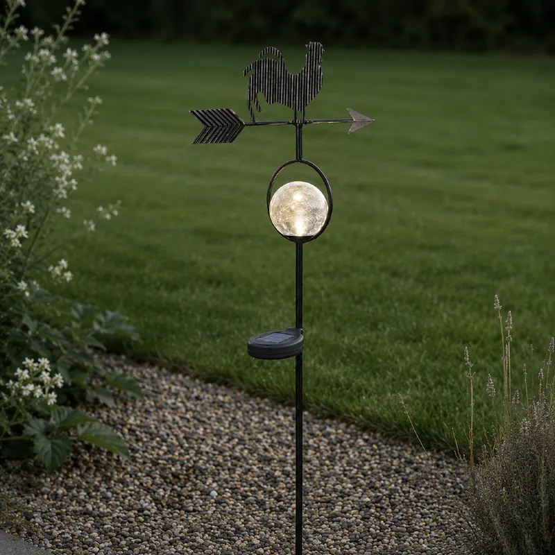 Wiatrowskaz solarna dekoracja ogrodowa LED wbijana Windy — zdjęcie 5