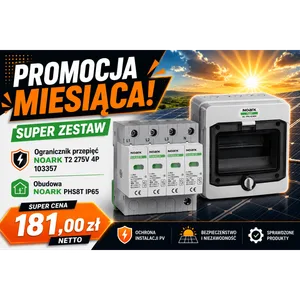 Zestaw promocyjny - Ogranicznik przepięć AC NOARK T2, 275V AC, 20kA, 4P, 103357 + obudowa NOARK PHS 8 IP65