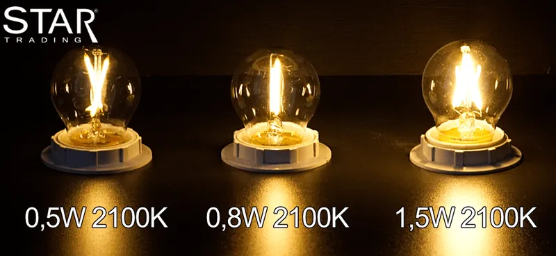 Żarówka LED G45 0,5W Filament SOFT GLOW 2100k — zdjęcie 7