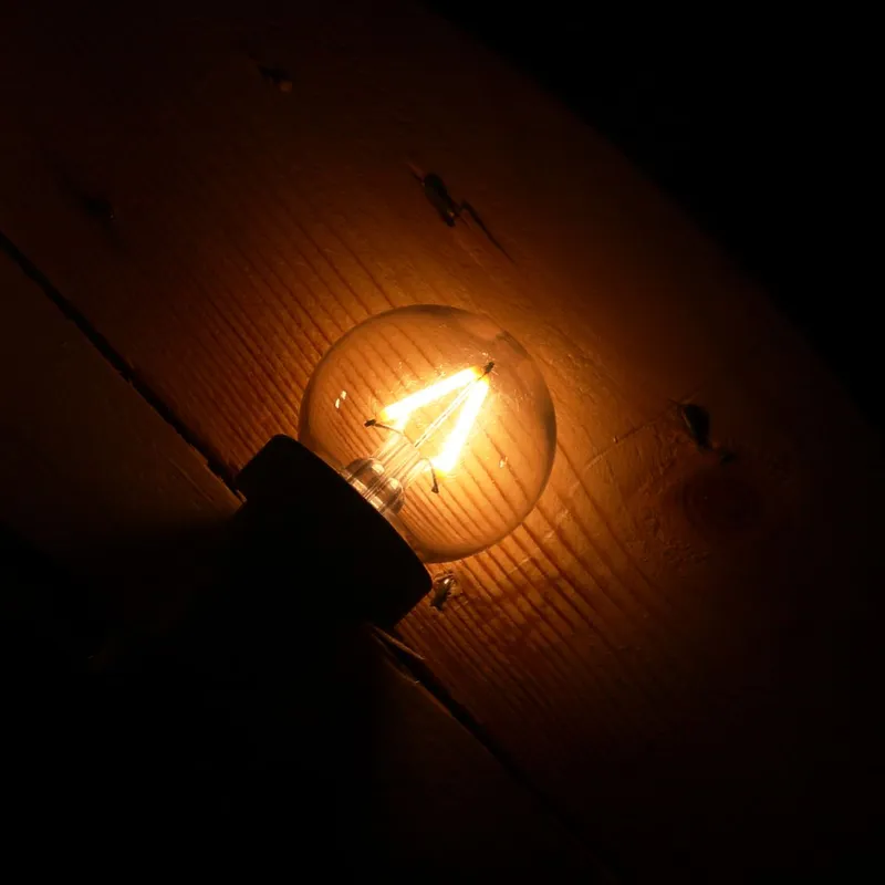 Żarówka LED G45 1W Filament Plastikowy Klosz 2200k — zdjęcie 4
