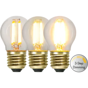 Żarówka LED G45 4W filament SOFT GLOW 3-stopnie mocy 2100k