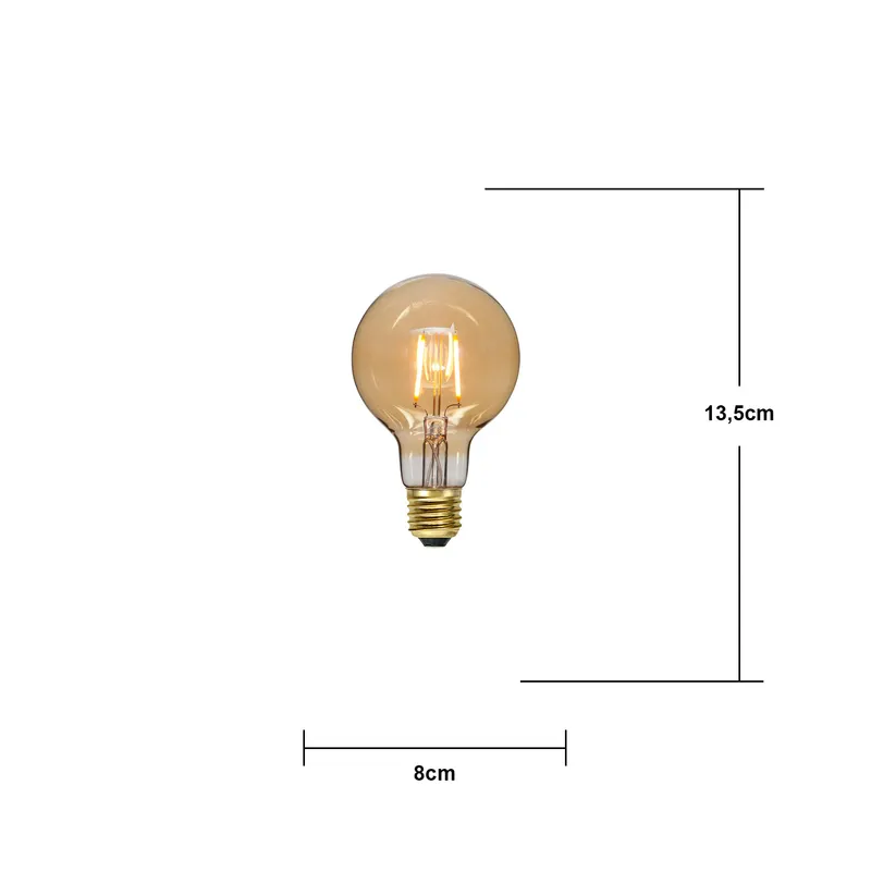 Żarówka LED G80 0,75W PLAIN AMBER 2000k — zdjęcie 4
