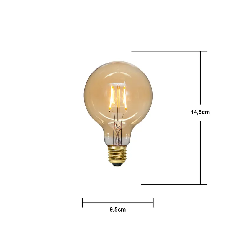 Żarówka LED G95 0,75W Filament PLAIN AMBER 2000k — zdjęcie 4